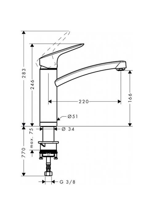 Смеситель для кухни Hansgrohe Logis 71833000