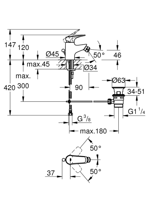 Змішувач для біде Grohe BauFlow 23754000