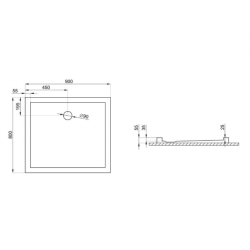 Піддон прямокутний Polimat GOLIAT 90x80x5,5 00598