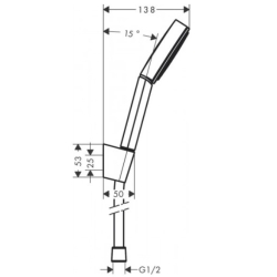 Душовий набір Hansgrohe Pulsify 105 1jet із душовим шлангом 125 см 24301700