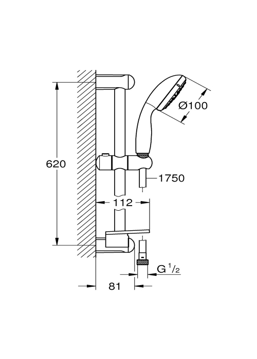 Душевой гарнитур Grohe New Tempesta 100 27927001