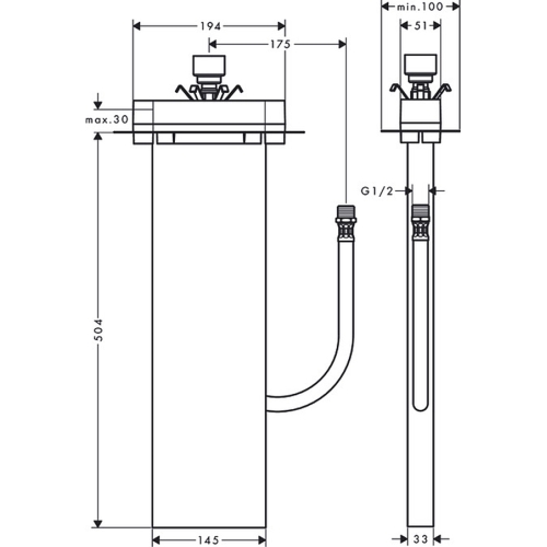 Прихована частина для ванни Hansgrohe SBox Rim 13560180