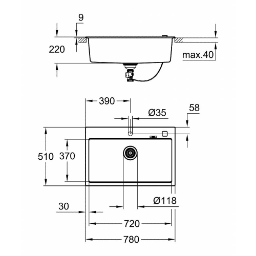 Кухонная мойка Grohe EX Sink K700 31652AP0