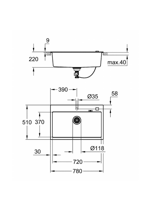 Кухонна мийка Grohe EX Sink K700 31652AP0