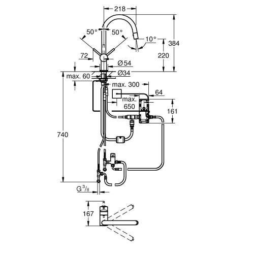 Змішувач сенсорний для кухні Grohe Minta Touch 31358001