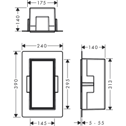 Настінна ніша Hansgrohe XtraStoris Rock з дверцятами 30x15x14 см Matt Black 56088670