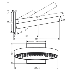 Верхний душ Hansgrohe Rainfinity 360 1jet с держателем 26230670