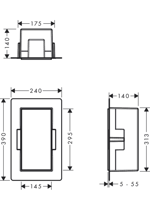 Настінна ніша Hansgrohe XtraStoris Minimalistic з відкритою рамою 30x15x14 см Matt White 56076700