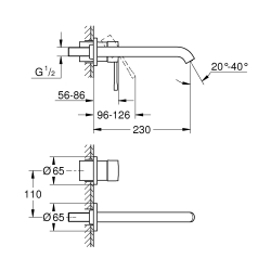 Змішувач для раковини на два отвори GROHE Essence L-Size 19967GL1