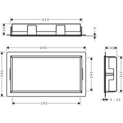 Настінна ніша Hansgrohe XtraStoris Original із вбудованою рамою 30x60x10 см Matt Black 56064670