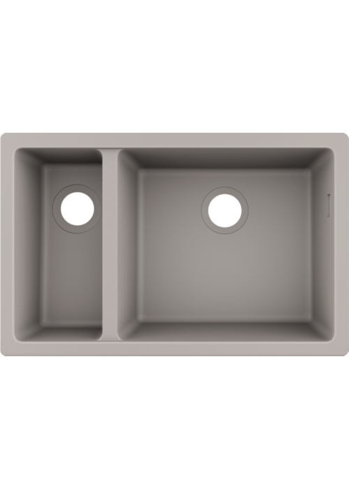 Кухонная мойка под столешницу Hansgrohe S510-U635 две чаши 180/450 Concretegrey 43433380