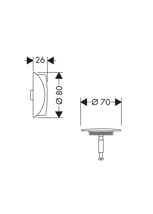 Зовнішня частина сифона Hansgrohe Flexaplus Chrome 58185000