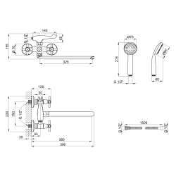 Смеситель для ванны Lidz (CRM) Dominox 15 140 (LIDZCRM15140)