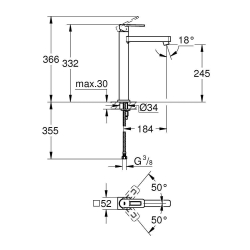 Змішувач для раковини Grohe Quadra 23404000