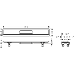 Монтажний комплект Hansgrohe uBox universal 700 мм 56011180