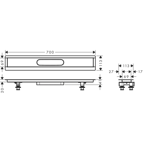 Монтажний комплект Hansgrohe uBox universal 700 мм 56011180