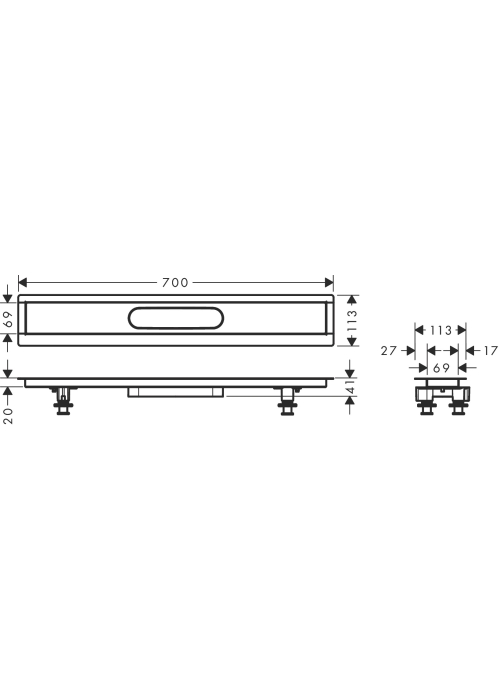 Монтажний комплект Hansgrohe uBox universal 700 мм 56011180