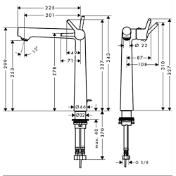 Смеситель для раковины Hansgrohe Talis S с донным клапаном 72115000