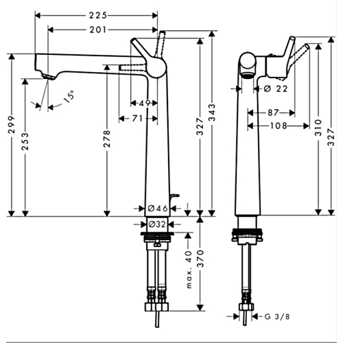 Змішувач для раковини Hansgrohe Talis S з донним клапаном 72115000