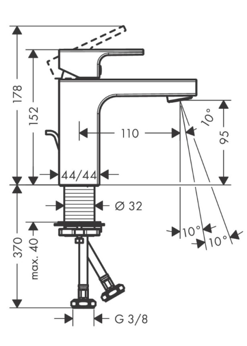 Змішувач для раковини Hansgrohe Vernis Shape CoolStart, чорний матовий 71594670