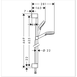 Душовий набір Hansgrohe Crometta Vario 65 см EcoSmart білий/хром 26534400