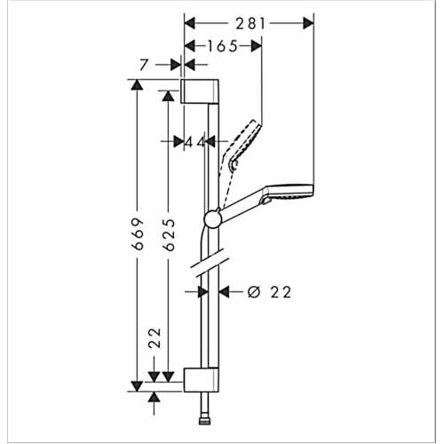 Душовий набір Hansgrohe Crometta Vario 65 см EcoSmart білий/хром 26534400