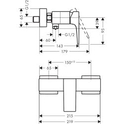 Смеситель для душа Hansgrohe Metropol Matt Black 32560670