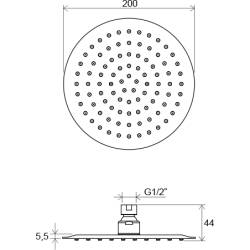 Верхний душ Ravak Chrome круглый 200 мм X07P335
