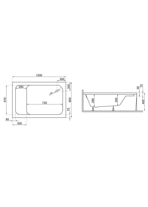 Піддон прямокутний Polimat RONI 120x80x40,5 00683