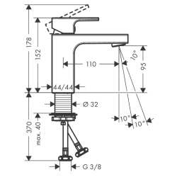 Смеситель для раковины Hansgrohe Vernis Shape 71569670 черный матовый