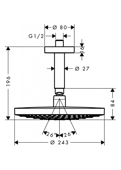 Верхний душ Hansgrohe Raindance Select S 240 2jet 26467000