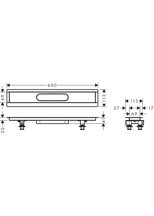 Монтажний комплект Hansgrohe uBox universal 600 мм 56010180