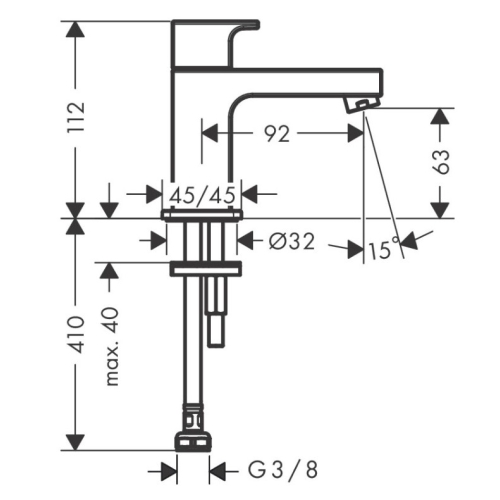 Змішувач для раковини для холодної води Hansgrohe Vernis Shape 71592670