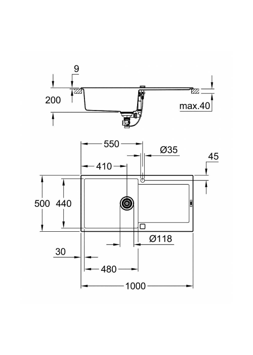 Кухонная мойка Grohe EX Sink K500 31645AP0