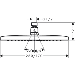 Верхний душ Hansgrohe Croma E 280 1jet хром 26257000