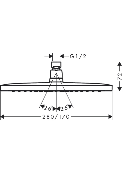 Верхний душ Hansgrohe Croma E 280 1jet хром 26257000