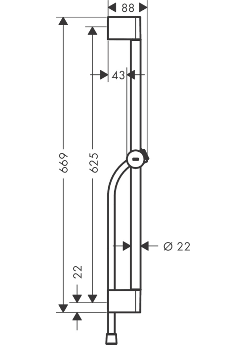 Душевая штанга Hansgrohe Pulsify 65 см со шлангом для душа 160 см Chrome 24400000