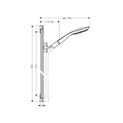 Душевой набор Hansgrohe PuraVida 90 см хром-белый 27853400