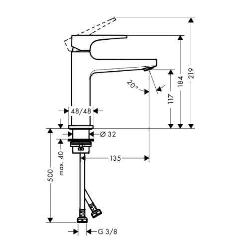 Змішувач для раковини Hansgrohe Metropol Brushed Black 32507340