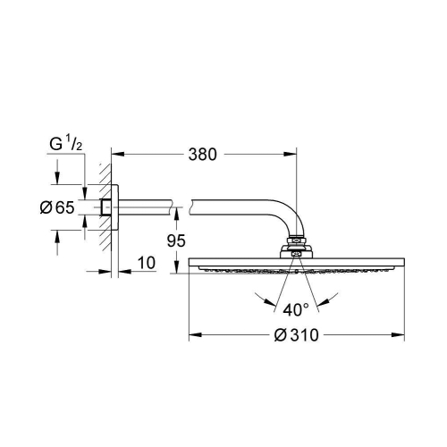 Верхній душ Grohe Rainshower Cosmopolitan 310 26056000