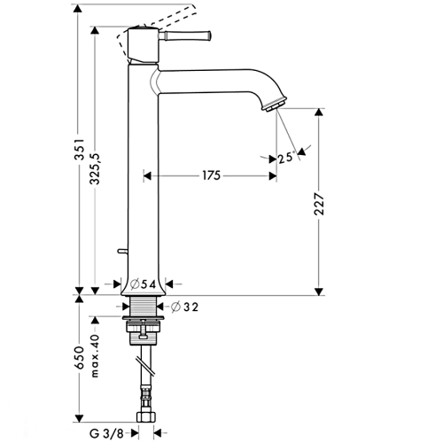 Змішувач для раковини Hansgrohe Talis Classic 14116000