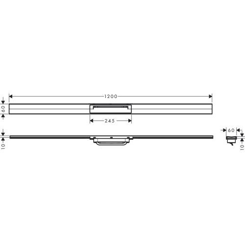 Верхня частина Hansgrohe "RainDrain Flex" для каналу 1200 мм Brushed Stainless Steel 56047800