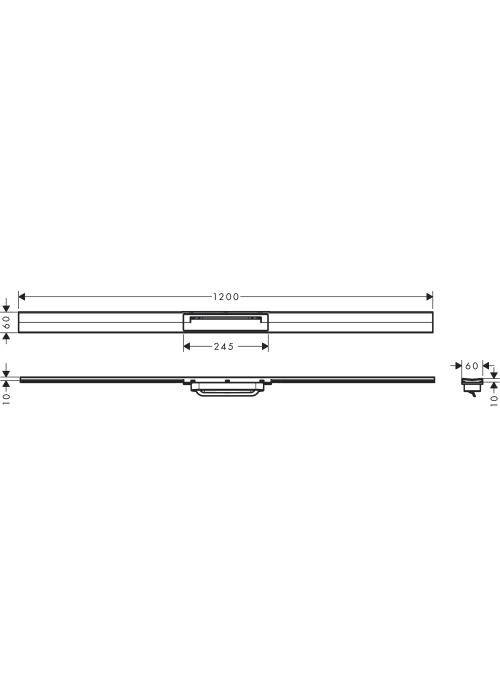 Верхня частина Hansgrohe "RainDrain Flex" для каналу 1200 мм Brushed Stainless Steel 56047800