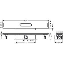 Монтажний комплект для каналів ø50 Hansgrohe uBox universal 800 мм 56024180