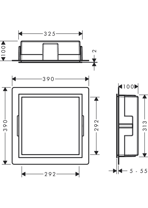 Настінна ніша Hansgrohe XtraStoris Individual з рамкою 30x30x10 см Matt White 56098700