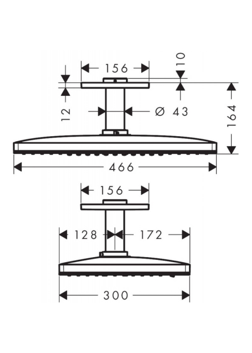 Верхний душ Hansgrohe Rainmaker Select 460 2jet белый/хром 24004400