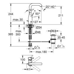 Змішувач для раковини Grohe Essence New 32628GL1