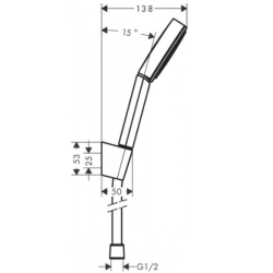 Душовий набір Hansgrohe Pulsify 105 1jet із душовим шлангом 125 см 24301000