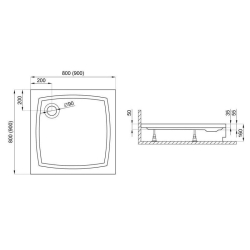 Піддон квадратний Polimat PATIO 90x90x16 00736