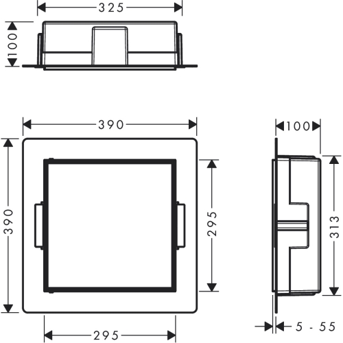 Настінна ніша Hansgrohe XtraStoris Rock з дверцятами 30x30x10 см Matt Black 56085670